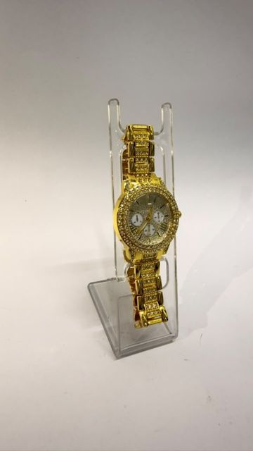 Reloj Dorado De Lujo Para Dama Totalmente Diamantado Con Cristales 💎👑